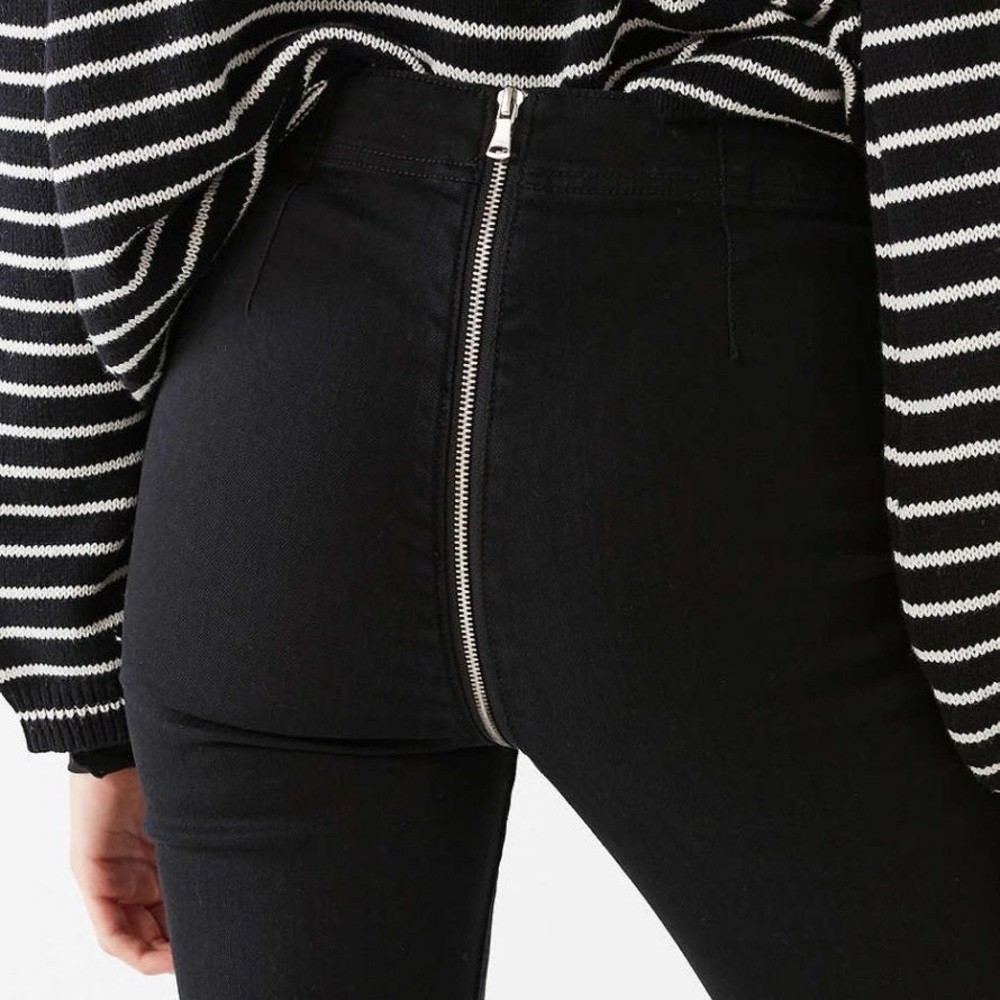 BDG High Rise Crop Flair Zip Back UO